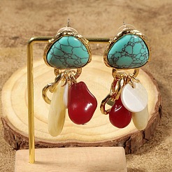 Boucles d'oreilles pendantes en alliage de plastique triangulaire&nbsp;EJEW-Q035-01G