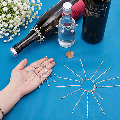 4 pz 4 stili strass di vetro con perline di plastica nappa ciondoli per bicchieri da vino&nbsp;AJEW-OC00049