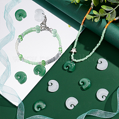 60 Stück 2 Farben imitierte Jade-Glasanhänger&nbsp;GLAA-PH0001-96