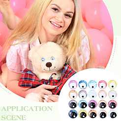 20 Stück 2 Farben Kunststoff-Bastelaugen&nbsp;DIY-PH0033-80