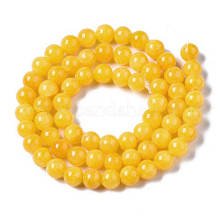 Hebillas de abalorios piedras preciosas de jade amarillo teñido natural&nbsp;G-R271-6mm-Y07