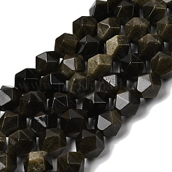 Natürliche goldenen Glanz Obsidian Perlen Stränge&nbsp;G-Z119-A10-03