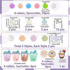 Kits de fabrication de stylos à perles en silicone ronds&nbsp;DIY-PH0023-08