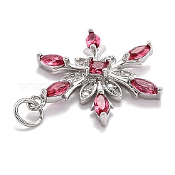 6 pièces 3 pendentifs en zircone cubique en laiton de style&nbsp;ZIRC-SZ0001-80P