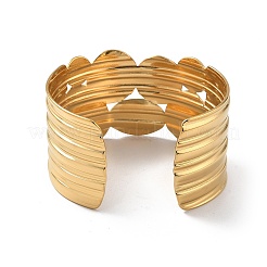 Bracelets manchettes en acier inoxydable 304 avec placage ionique (IP) pour femmes&nbsp;BJEW-Z078-20G