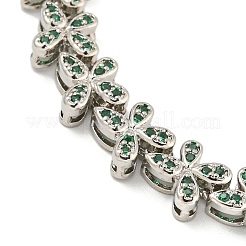 Braccialetti a maglie a farfalla da donna con placcatura in ottone e pavé di zirconi cubici&nbsp;BJEW-B110-05P-04
