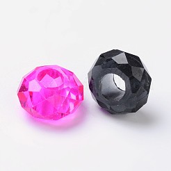 Mischfarbe Glas facettierte Rondelle Distanz großes Loch-Charme-Korne europäische Armbänder&nbsp;X-GLAA-N0ZTG261-M