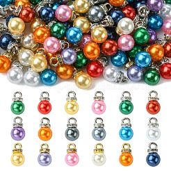 50 Stück 10 Farben ABS-Kunststoff-Imitationsperlen-Charms&nbsp;KY-YW0001-84G