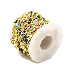 Handgefertigtes Messing-Emaille-Herz mit bösem Blick-Gliederkette&nbsp;CHC-I045-10G
