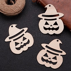 Citrouille jack-o'-lantern forme halloween découpes en bois vierges ornements&nbsp;WOOD-L010-08