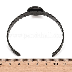 Fabrication de bracelets manchettes en acier inoxydable 304 à motif de feuille&nbsp;STAS-F366-10B-EB