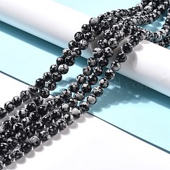 Synthetische Schneeflocken-Obsidianperlen&nbsp;G-E568-03C