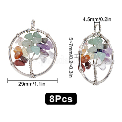 Chakra-Themen-Anhänger aus natürlichen und synthetischen Edelsteinen&nbsp;G-SC0002-23P