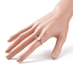 Geflochtener Fingerring aus Edelsteinen und natürlichen Perlen&nbsp;RJEW-JR00509