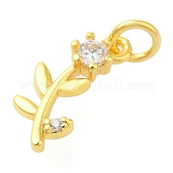 Pendentifs et breloques en forme de fleur de vie en laiton plaqué micro pavé de zircones cubiques&nbsp;KK-S396-18