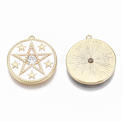 Pendenti in zirconi cubici trasparenti in micro pavè di ottone&nbsp;KK-R126-30-NF