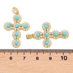 Pendenti in zirconi cubici trasparenti in micro pavè di ottone&nbsp;KK-H262-07G