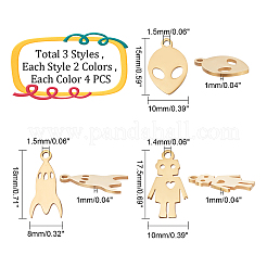 24 pendentif découpé au laser en acier inoxydable 201 de style 6&nbsp;STAS-DC0008-58
