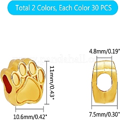 Tibetanos estilo de perro de aleación de zinc huellas abalorios europeos&nbsp;MPDL-PH0001-07-RS-WH