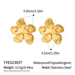 Ohrstecker mit Blumenmuster aus strukturiertem Edelstahl 304 für Damen&nbsp;QT8325-1