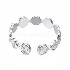 Bague de manchette ouverte ronde et plate en acier inoxydable 304 anti-ternissement&nbsp;RJEW-T023-65P