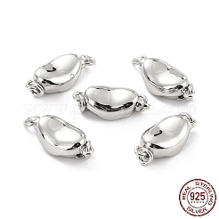 Anlaufgeschützte rhodinierte 925 Sterling Silber Kastenverschlüsse&nbsp;STER-Z001-105B-S