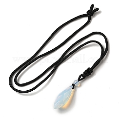 Collana con pendente a cono in pietre preziose miste naturali e sintetiche con corda in nylon da donna&nbsp;G-H286-08