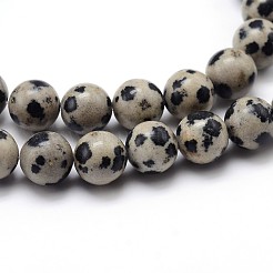 Jaspe dalmatien naturelle chapelets de perles rondes&nbsp;X-G-J303-19-8mm