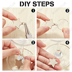 Kit fai da te per realizzare targhette con ciondolo a forma di stella per calici da vino&nbsp;DIY-SC0018-62