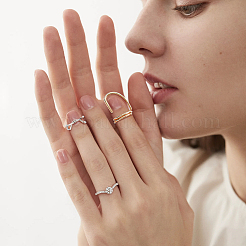 4 pièce 4 styles d'anneaux de griffes en laiton pour bout d'ongle&nbsp;MRMJ-NB0001-23