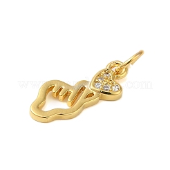 Pendentifs en laiton plaqué en rack et zircone cubique transparente&nbsp;KK-S372-11G