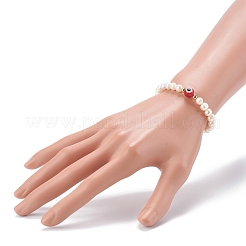 Braccialetti di perline elasticizzati con perle naturali&nbsp;BJEW-JB06163