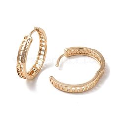 Boucles d'oreilles créoles en laiton avec zircone cubique pour femmes&nbsp;EJEW-M238-07KCG