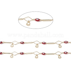 Occhio di cavallo smaltato e catene a maglie ovali e romboidali&nbsp;CHC-C003-27G-02
