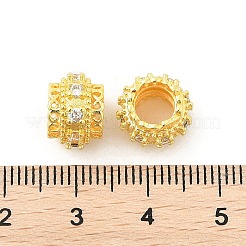 Messing Mikro ebnen Zirkonia European Beads&nbsp;KK-P297-01G-01