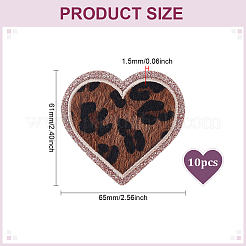 Toppe da cucire e stirare con motivo leopardato in poliestere ricamato&nbsp;LS-PATC-WH0031-006