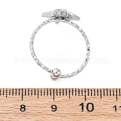 Anelli con polsino in strass in acciaio inossidabile 304&nbsp;RJEW-D306-23P