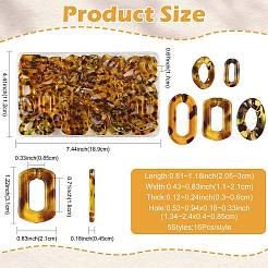 80pcs 5 Stile transparente Acryl-Verbindungsringe&nbsp;OACR-FS0002-74