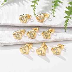 Boucles d'oreilles en laiton plaqué micro pavé de zircons cubiques transparents&nbsp;EJEW-K299-01G