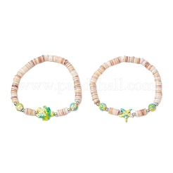 Bracelets en perles de coquillages d'eau douce naturelles avec tortues de mer et étoiles de mer&nbsp;BJEW-55.0-03