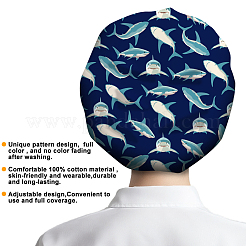 Gorros de trabajo ajustables de algodón con estampados y bouffant para mujeres y hombres&nbsp;AJEW-WH0677-004