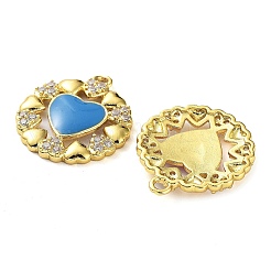 Pendenti in zirconi cubici trasparenti in micro pavè di ottone&nbsp;KK-F871-02G