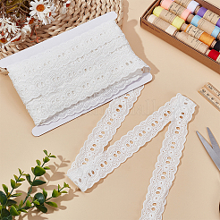 Rubans de dentelle de fleurs brodés en coton&nbsp;SRIB-FG0001-24