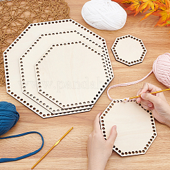 Base de panier en bois au crochet&nbsp;TOOL-WH0051-15