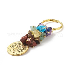 Porte-clés pendentif pierre gemme naturelle chakra&nbsp;KEYC-JKC00414-02