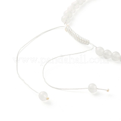 Rundes geflochtenes Perlenarmband aus natürlicher weißer Jade für Mädchen und Frauen&nbsp;BJEW-JB06864-03