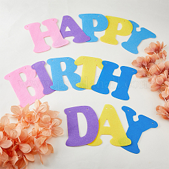 Vlies Stoff alles Gute zum Geburtstag Wort Girlanden&nbsp;AJEW-WH0398-007