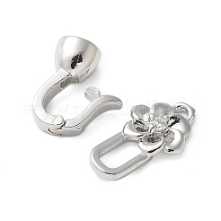 Micro pavé di ottone trasparente cubic zirconia piegato su fermagli&nbsp;KK-P290-22P