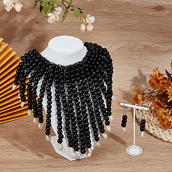 Ethnische Holzperlenketten & Ohrhänger-Sets&nbsp;SJEW-WH0004-11
