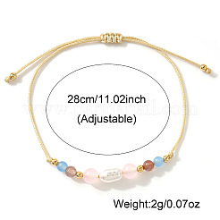 Braccialetto con perline di pietre preziose pastello e perle finte&nbsp;AH6262
